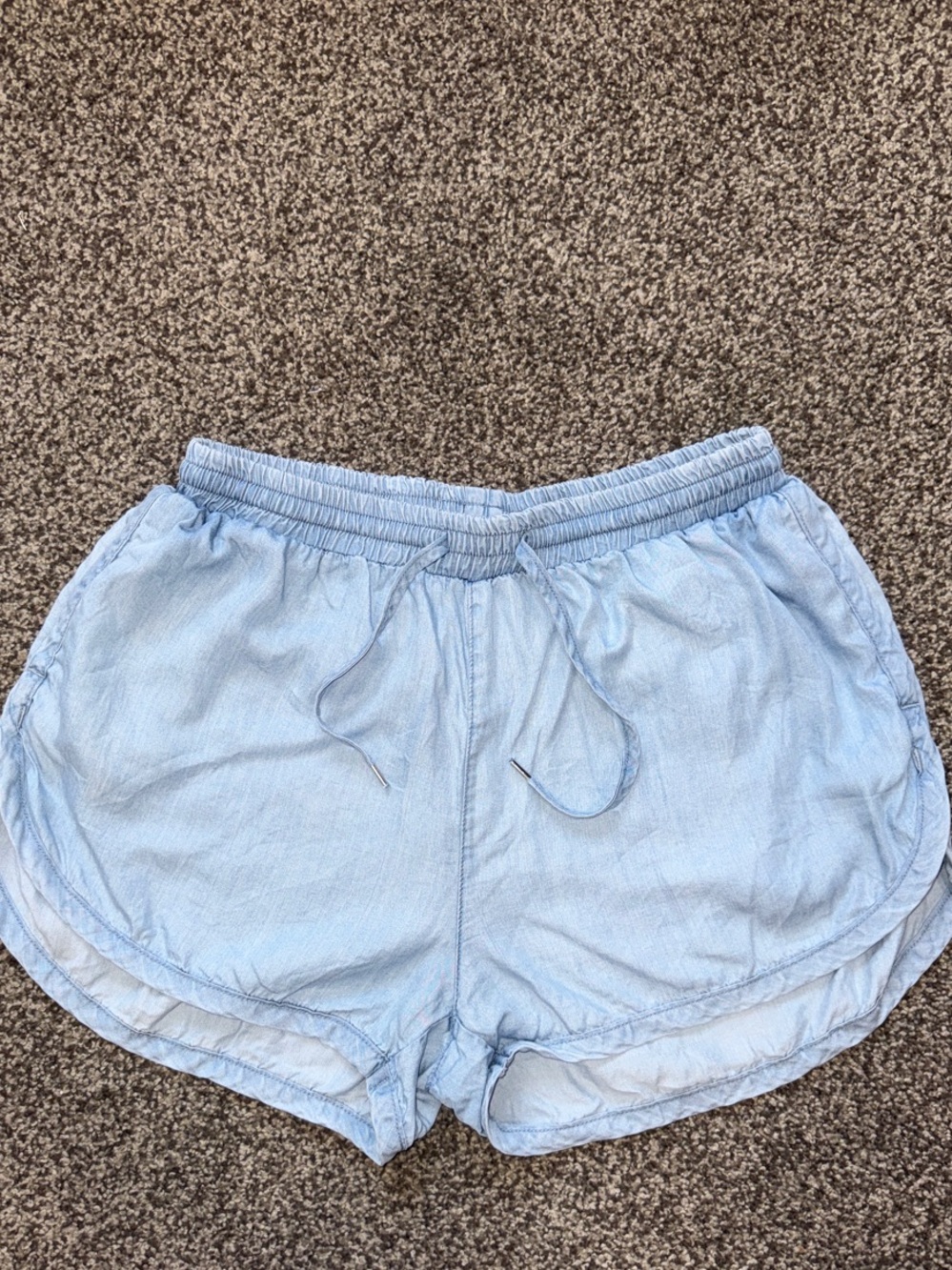 Love Tree Pale Blue Athletic Drawstring Shorts